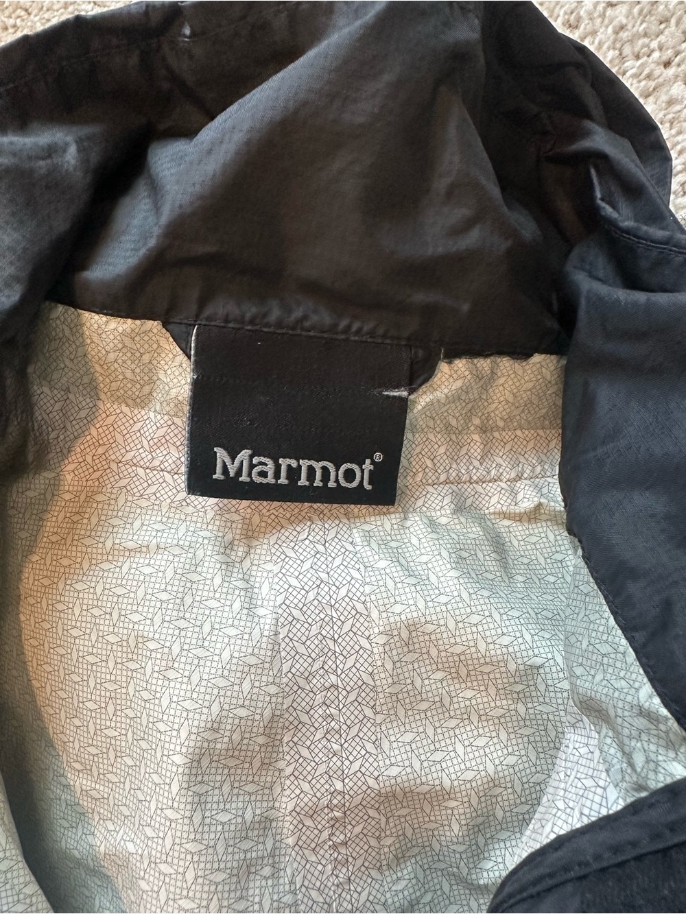Marmot Navy Hooded Waterproof Shell Jacket - Picture 4 of 8